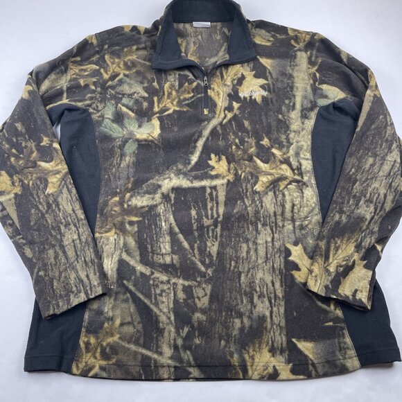 Columbia 1/4 Zip Fleece Camo Pullover Men’s XL Lightweight Sweater Hiking - Picture 1 of 10